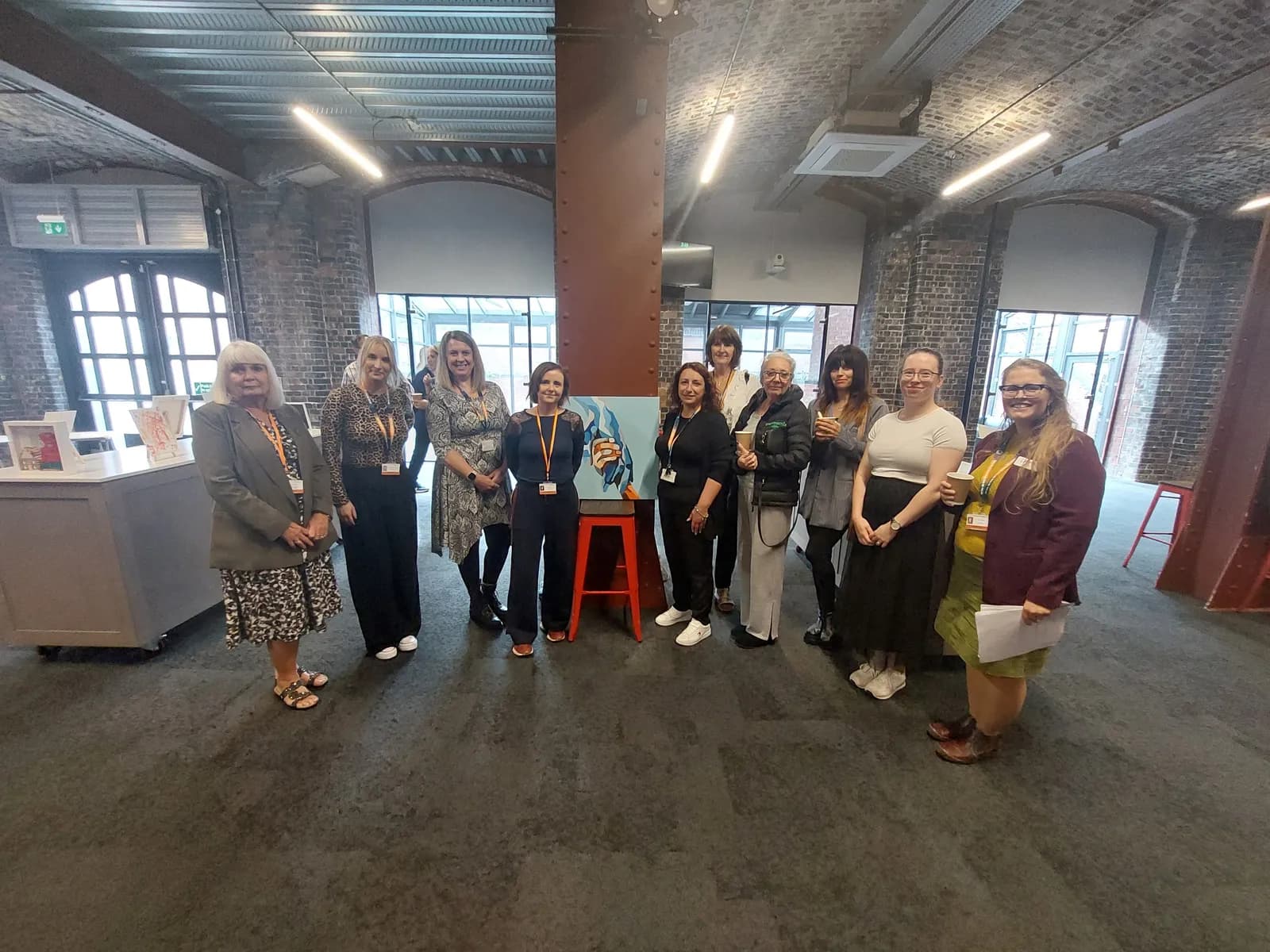 (from left to right) Councillor Gayle Cook, Katie Woolhouse, Newly Qualified Social Worker, Victoria Harrision, Assistant Team Manager, Cllr Tomlinson, Marieanna MacPherson, Recruitment and Retention 